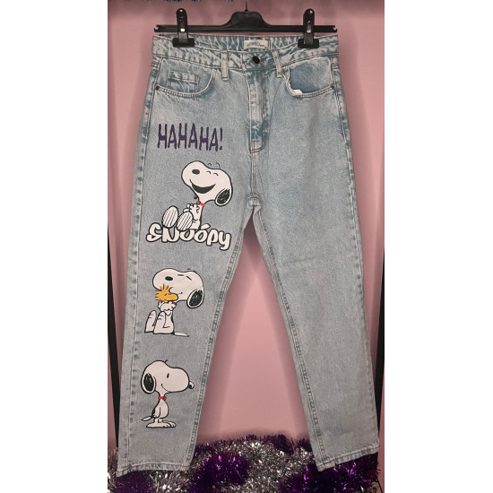 Snoopy Desen Kot Pantolon