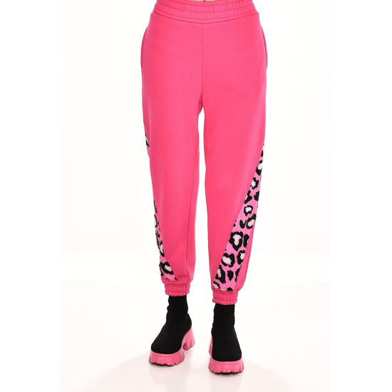Pembe Leopar Desen Eşofman Altı