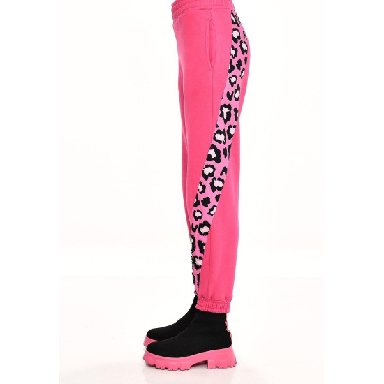 Pembe Leopar Desen Eşofman Altı