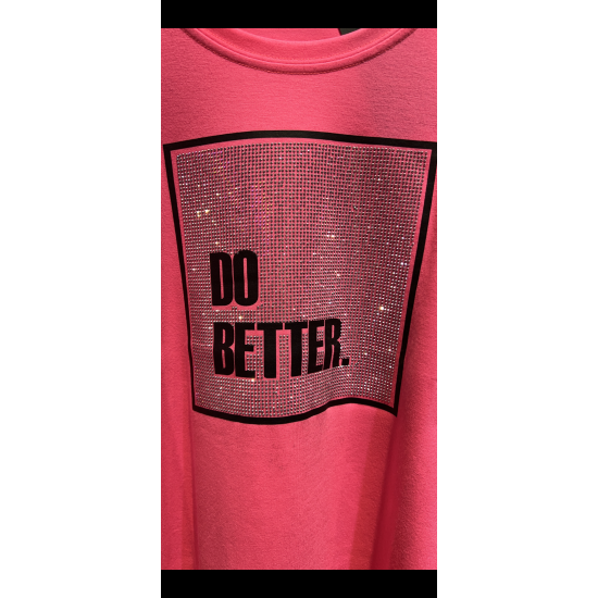 Taşlı Tshirt Pembe Neon
